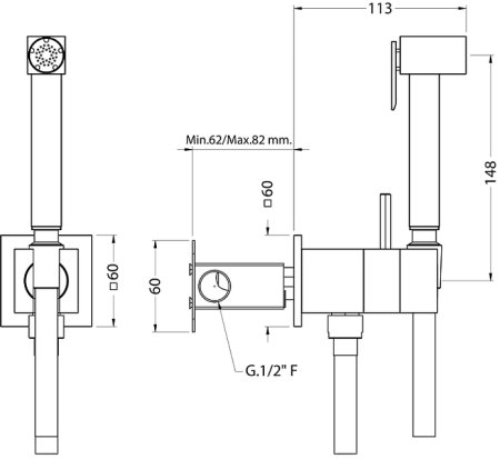 Гигиенический душ со смесителем Cisal Shower CU00794521 Хром 