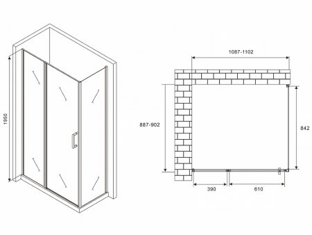 Душевой уголок Abber Sonnenstrand 110х90 AG04110MS-S90M профиль Хром стекло матовое 
