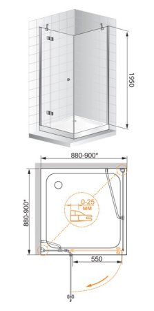 Душевой уголок Cezares Verona A1 90 C Cr