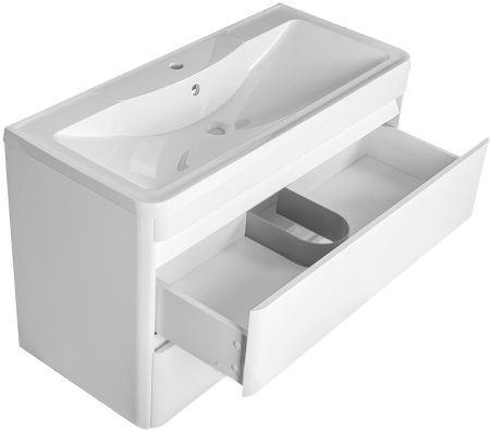 Тумба под раковину Style Line Атлантика Люкс Plus 100 СС-00000693 подвесная Белая 