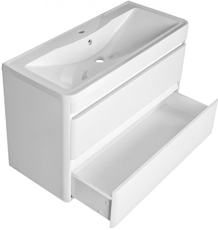 Тумба под раковину Style Line Атлантика Люкс Plus 100 СС-00000693 подвесная Белая 
