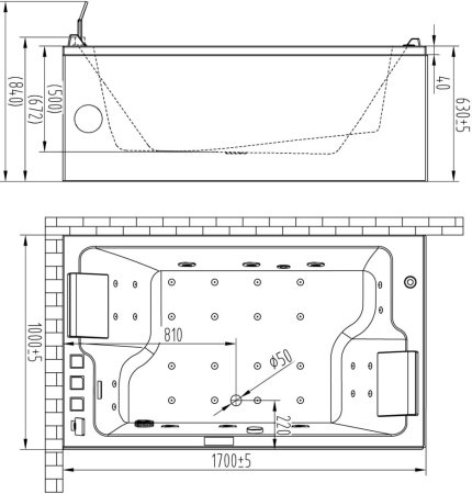 Акриловая ванна Orans BT-62115L 
