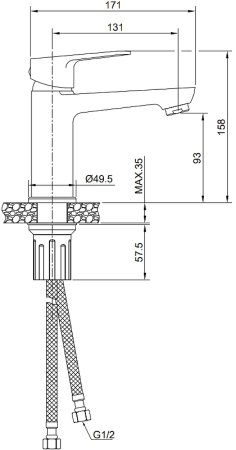 Смеситель для раковины Olive's Tieso 26100TS Хром 