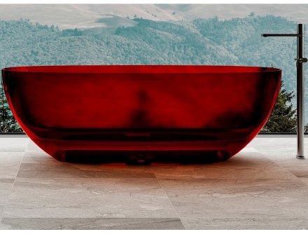 Ванна из полиэфирной смолы Abber Kristall 170х75 AT9703Rubin Красная без гидромассажа 