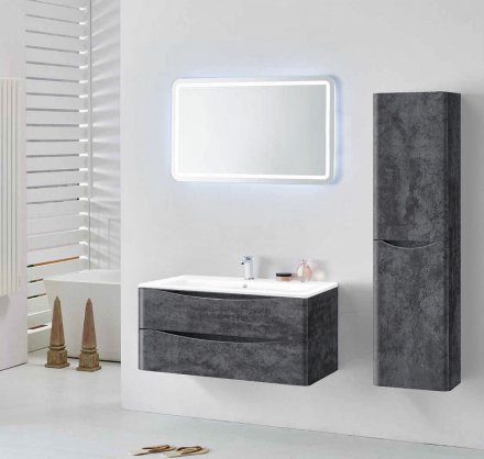 Мебель для ванной Vincea Roberta 1000 подвесная, 2 ящика, Stone (белая раковина) 