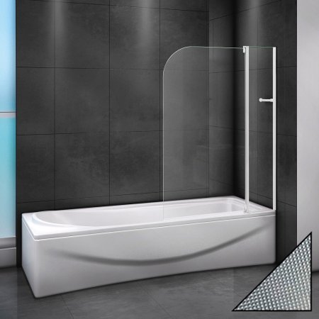 Шторка на ванну Cezares Relax V-11-100/140-P-Bi-R стекло punto 