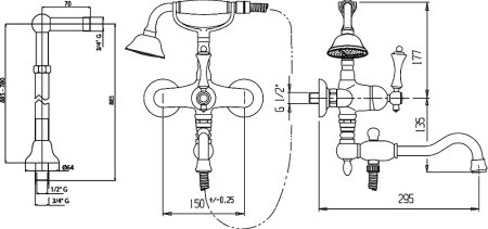 Смеситель Cezares Margot MARGOT-VDPS2-01-M напольный 