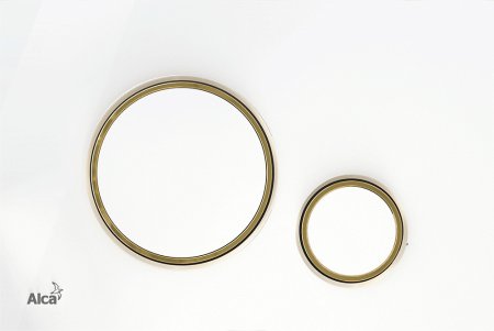 Кнопка смыва AlcaPlast THIN M775 белый / золото 