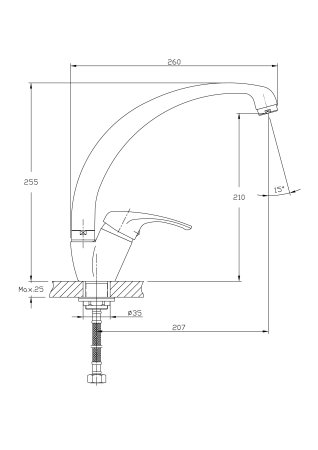 Смеситель однорычажный для кухни HAIBA HB4113-7 черный 