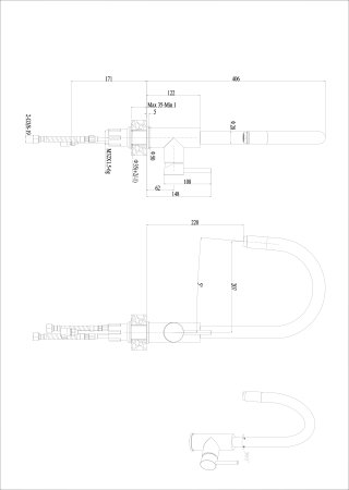 Смеситель для кухни HAIBA HB70304-5 нержавеющая сталь 
