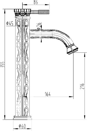Смеситель Zorg Antic A 121U-BR для раковины 