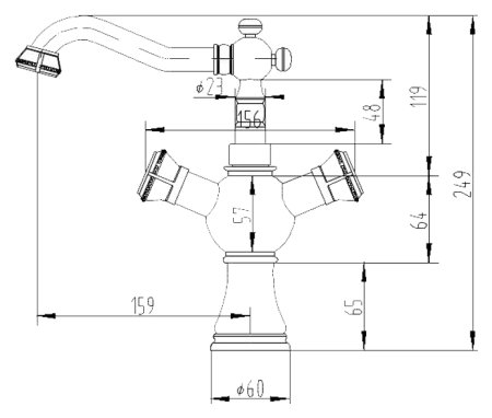 Смеситель Zorg Antic A 5006U-BR для раковины 
