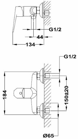 Смеситель для душа Teka Sineu 832321200 Хром 