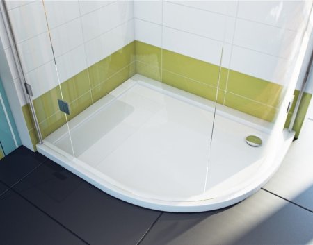 Душевой поддон из литьевого мрамора Эстет Омега 100x80 L 