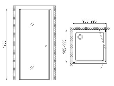 Душевой уголок Gemy New Rockcoco S03161C 