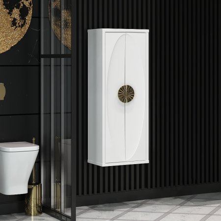 Шкаф пенал Opadiris Ибица 45 00-00003630 подвесной Белый / Золото 