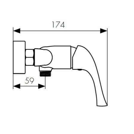Смеситель для душа Kaiser Comba 48077 Хром 