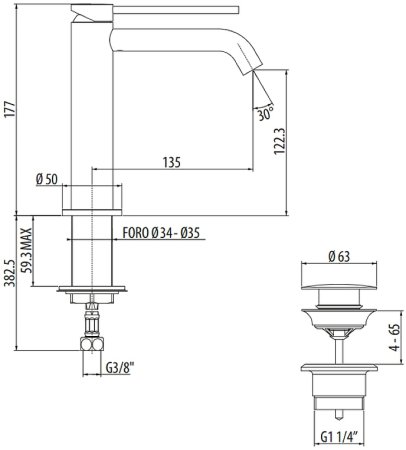 Смеситель для раковины Gattoni Circle Two 9144/91BO Белый матовый 