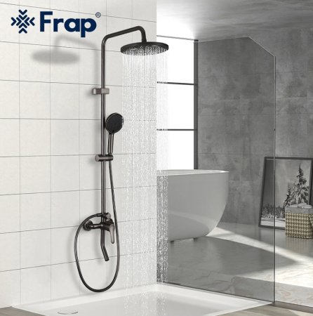 Душевая система Frap F24011-9 Оружейная сталь 