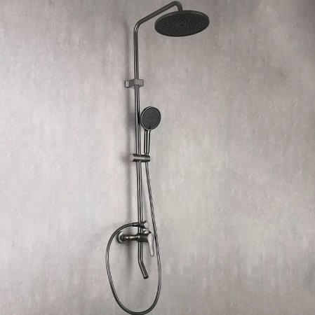 Душевая система Frap F24011-9 Оружейная сталь 