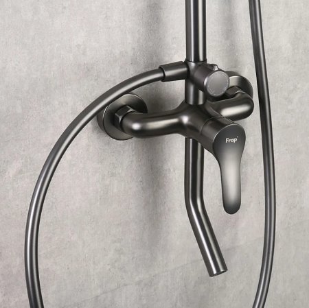 Душевая система Frap F24011-9 Оружейная сталь 