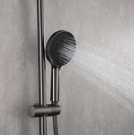 Душевая система Frap F24011-9 Оружейная сталь 