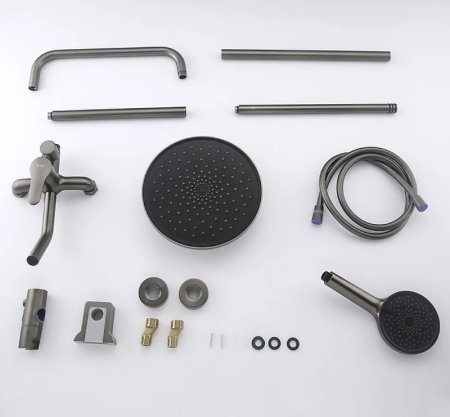 Душевая система Frap F24011-9 Оружейная сталь 