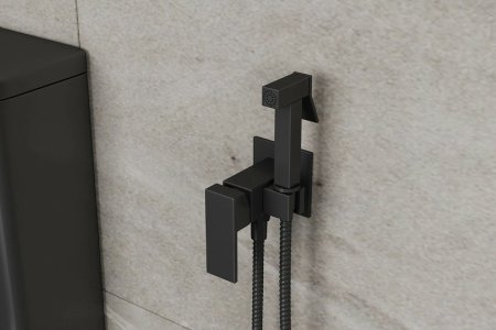 Гигиенический душ со смесителем Rush Thira TR3635-99Black Черный матовый 