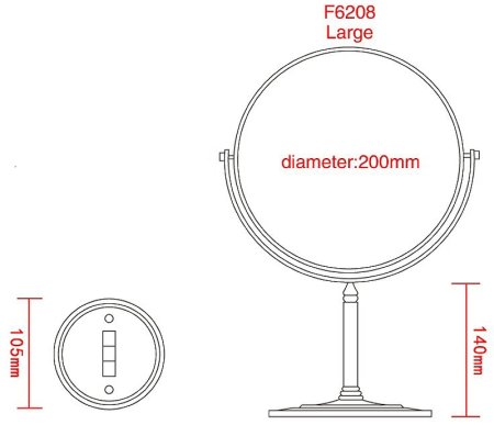 Косметическое зеркало Frap F6208 с увеличением Хром 