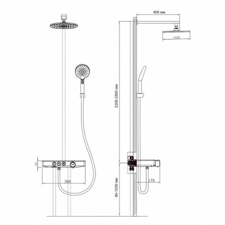 Душевая система Berges Morans 075003 Хром 