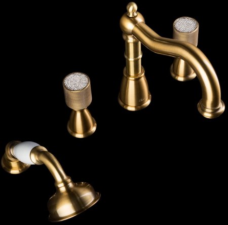 Смеситель на борт ванны Boheme Royal Cristal 391-Royal/CRST Бронза 