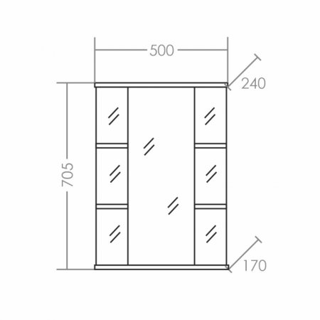 Зеркало-шкаф Санта Герда 50 свет, фацет 