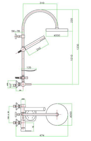 Душевая система Fiore Katana 77CR7589 хром 