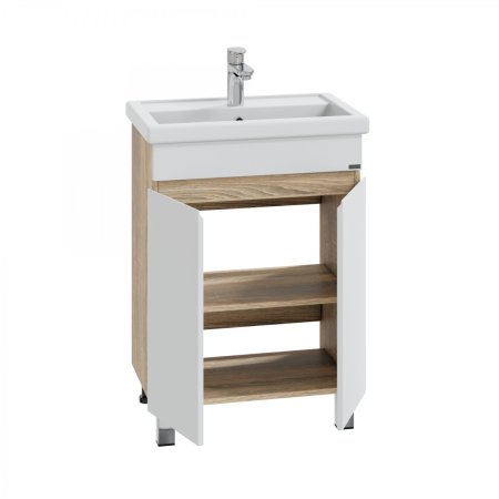 Тумба для ванной СаНта Марс 60 янтарная с умывальником Фостер 60 