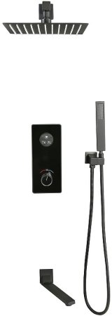 Душевая система ALMAes Ebro TVZ-8801 с термостатом Черная матовая 