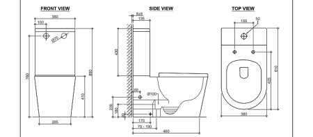 Унитаз компакт Black&White Universe 7793W с бачком и сиденьем Микролифт 