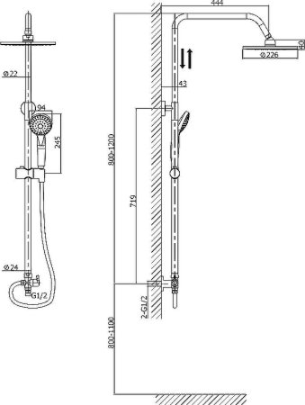 Душевая система Rush Bella BL4535-113 Хром 