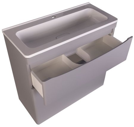 Тумба напольная "Бергамо мини 90" (2 ящ.) Люкс антискрейтч серый, PLUS 