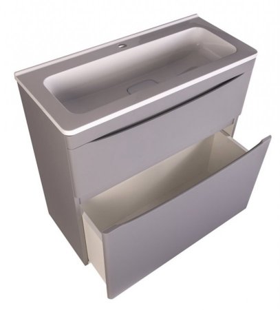 Тумба напольная "Бергамо мини 90" (2 ящ.) Люкс антискрейтч серый, PLUS 