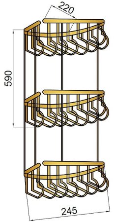 Угловая полка Boheme Brillante 10454 Хром 