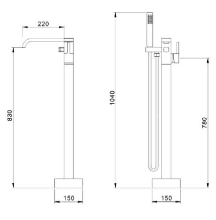 Напольный смеситель для ванны Abber AB8232 хром 