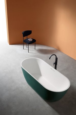 Ванна из искусственного камня ABBER Frankfurt AM9941MBG темно-зеленая матовая 