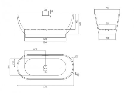 Ванна из искусственного камня ABBER Frankfurt AM9941MBG темно-зеленая матовая 