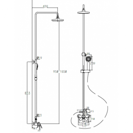 Душевая система Kaiser Guss 68182 Хром 