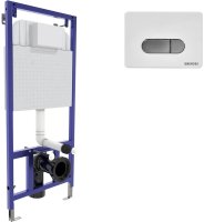 Инсталляция Berges Novum 040237 для унитаза с клавишей смыва Белый Хром