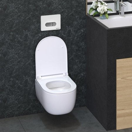 Инсталляция Berges Novum 040237 для унитаза с клавишей смыва Белый Хром 