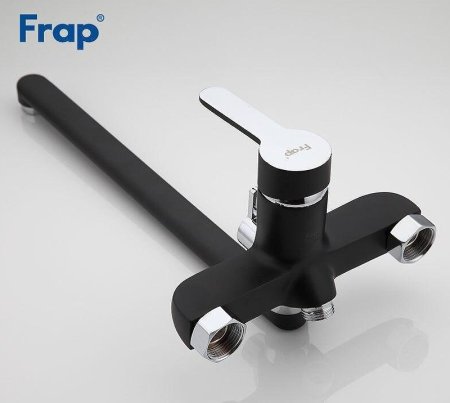 Смеситель для ванны Frap H42 F2242 универсальный Черный матовый Хром 