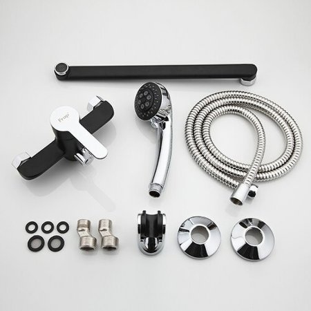 Смеситель для ванны Frap H42 F2242 универсальный Черный матовый Хром 