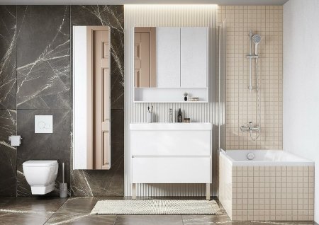 Зеркальный шкаф Aquaton Сканди 90 1A252302SD010 Белый 