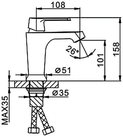 Смеситель для раковины Frap H31 F1031 Белый Хром 